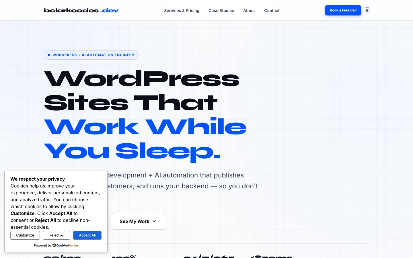 bclarkcodes.dev platform and live chat cockpit